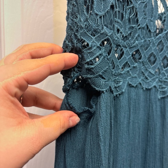 Free People Teal Lace Maxi Dress Small | (Read Description) - Picture 11 of 15